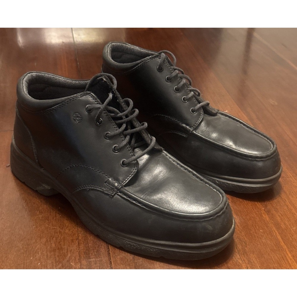 Vintage Carolina Work Boots Men's 14EE Black Leather ANSI Z41 PT99 Moc Toe
